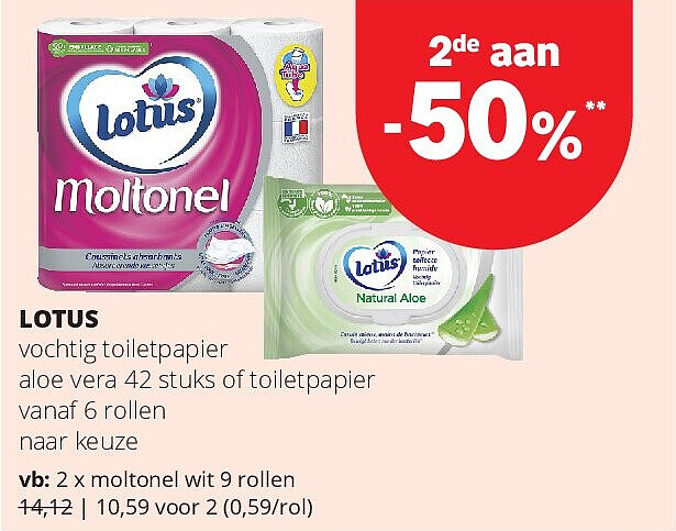LOTUS moltonel wit 9 rollen