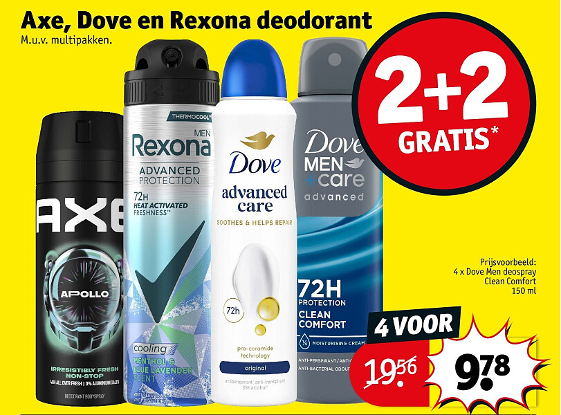 Axe, Dove en Rexona deodorant