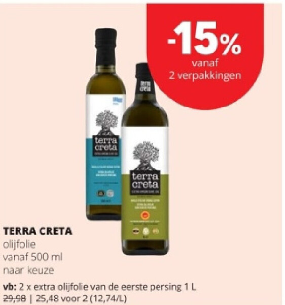 TERRA CRETA extra olijfolie van de eerste persing 1 L