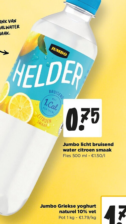 Jumbo licht bruisend water citroen smaak