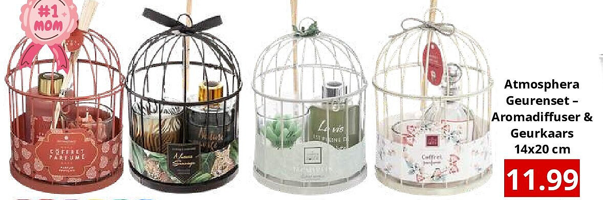 Atmosphera Geurenset – Aromadiffuser & Geurkaars 14x20 cm