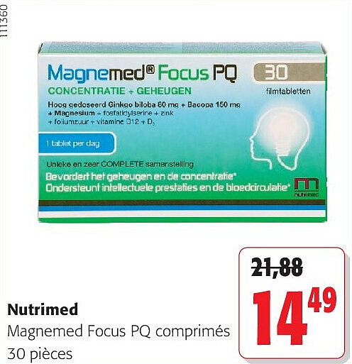 Nutrimed Magnemed Focus PQ comprimés 30 pièce
