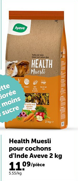Health Muesli pour cochons d'Inde Aveve 2 kg