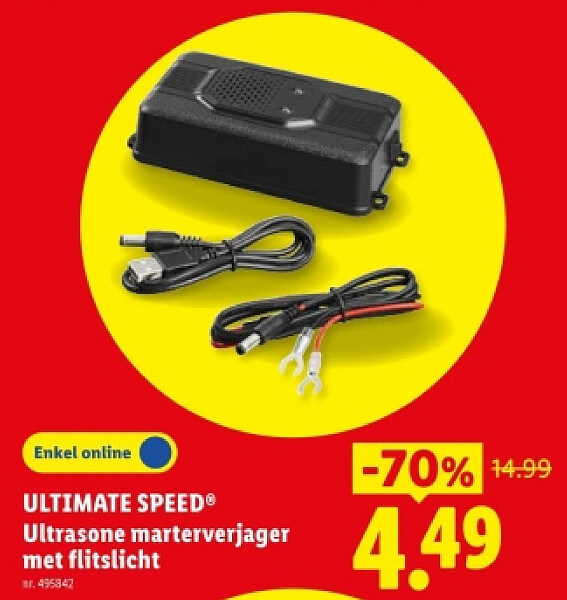 Ultrasone marterverjager met flitslicht