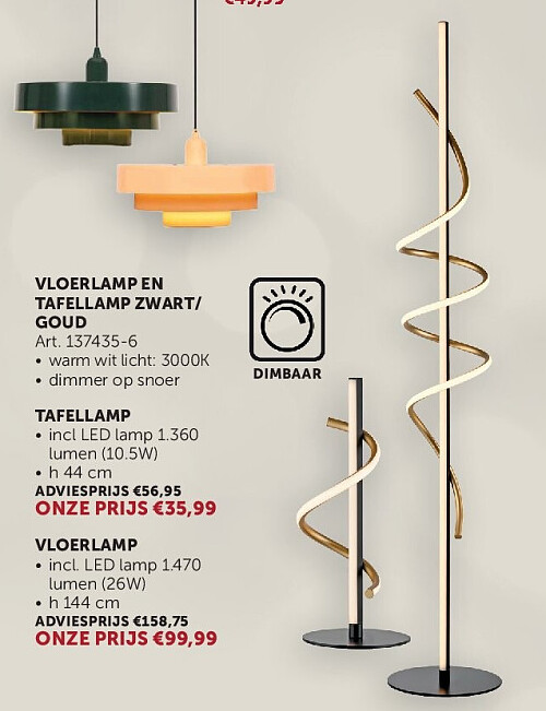 VLOERLAMP EN TAFELLAMP