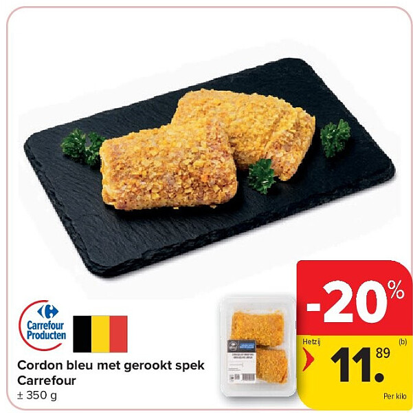 Cordon bleu met gerookt spek Carrefour