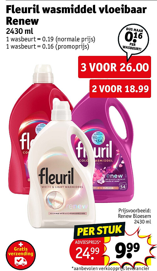 Fleuril wasmiddel vloeibaar Renew