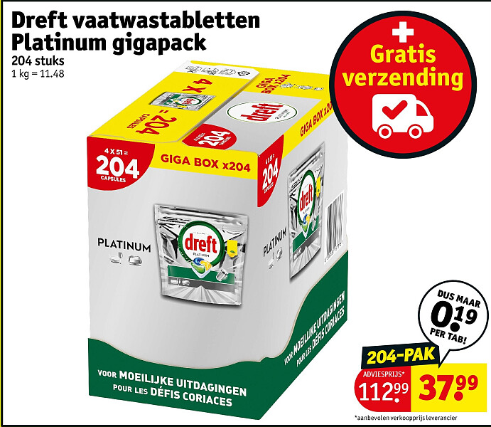 Dreft vaatwastabletten Platinum gigapack