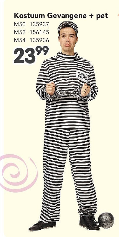 Kostuum Gevangene + pet M50