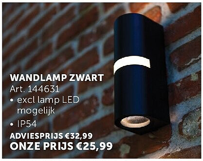 WANDLAMP ZWART