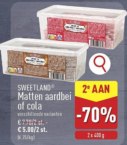 Matten aardbei of cola