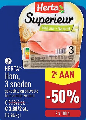 Ham, 3 sneden
