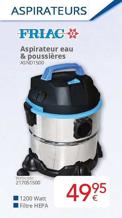 Friac Aspirateur eau & poussières ASND1500