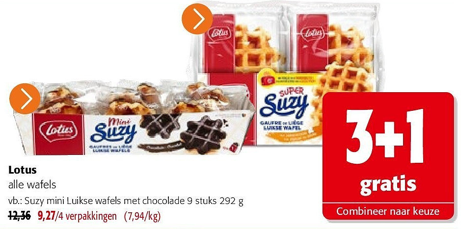 Lotus Suzy mini Luikse wafels met chocolade 9 stuks 292 g
