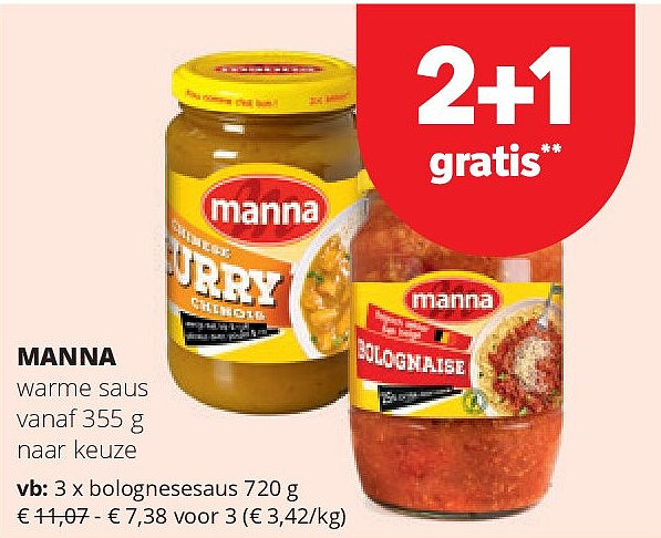 MANNA warme saus vanaf 355 g