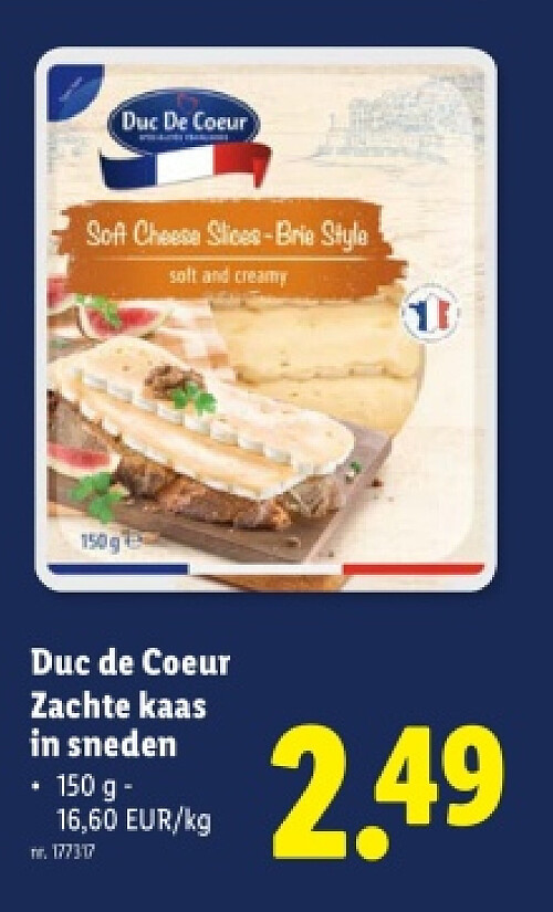 Zachte kaas in sneden