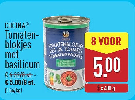 Tomaten­ blokjes met basilicum