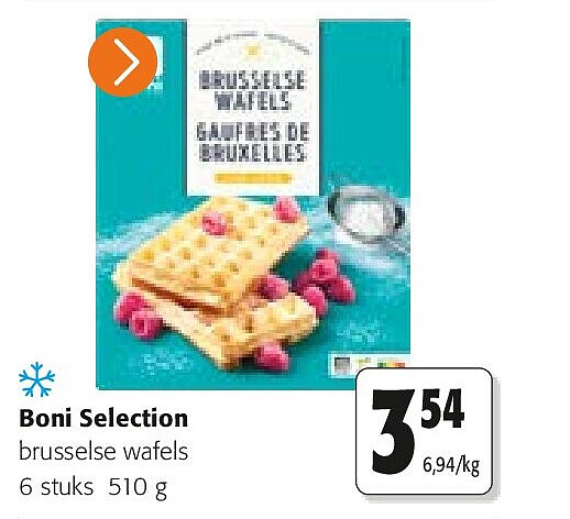 Boni Selection brusselse wafels 6 stuks 510 g
