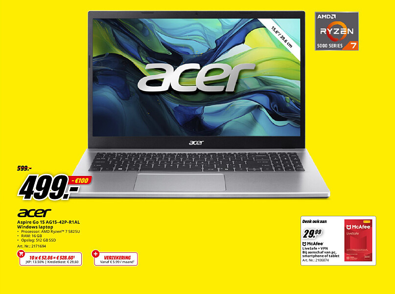 Acer Aspire Go 15 AG15-42P-R1AL Windows laptop