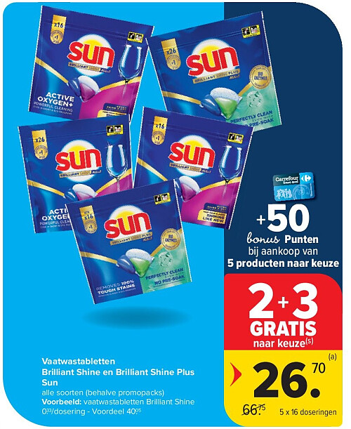 Vaatwastabletten Brilliant Shine en Brilliant Shine Plus Sun