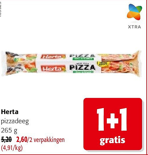 Herta pizzadeeg 265 g