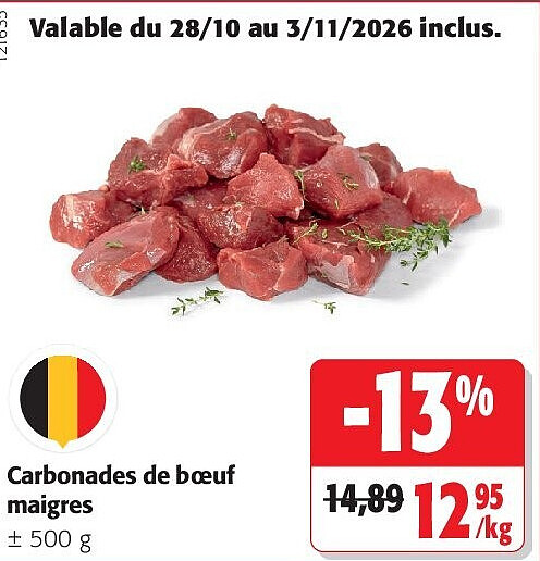 Carbonades de bœuf maigres