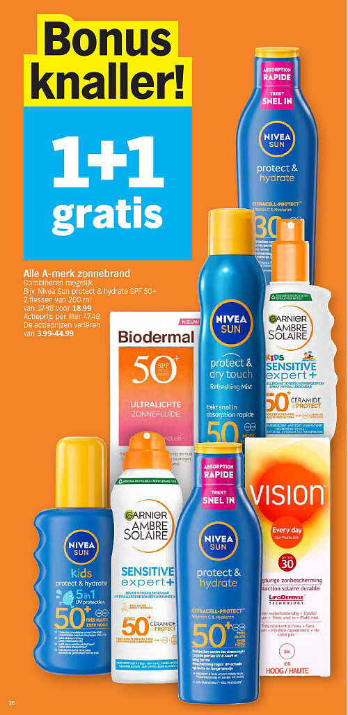 Alle A-merk zonnebrand