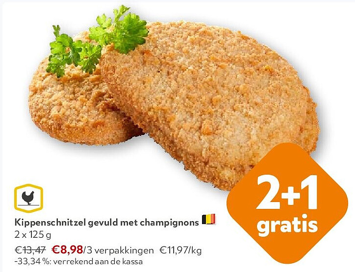 Kippenschnitzel gevuld met champignons