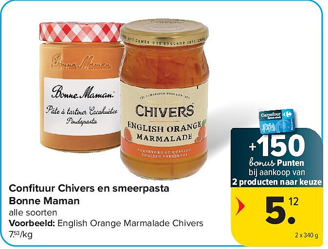 Confi tuur Chivers en smeerpasta Bonne Maman