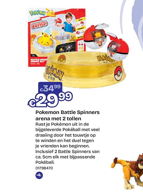 Pokemon Battle Spinners arena met 2 tollen