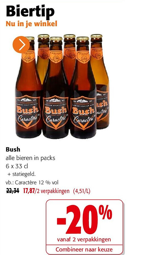 Bush alle bieren in packs 6 x 33 cl