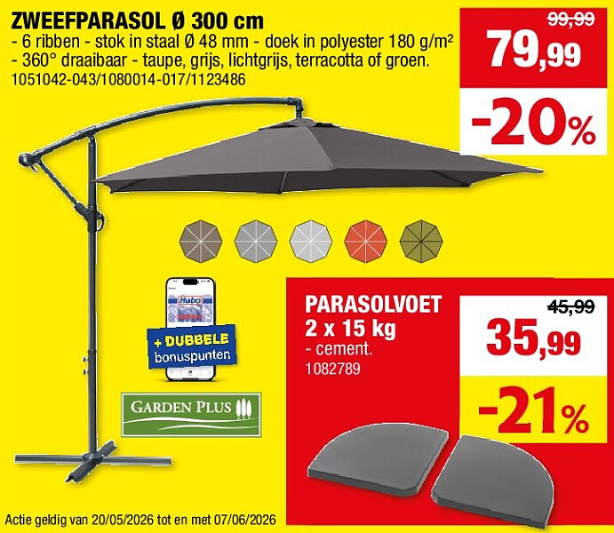 ZWEEFPARASOL Ø 300 cm