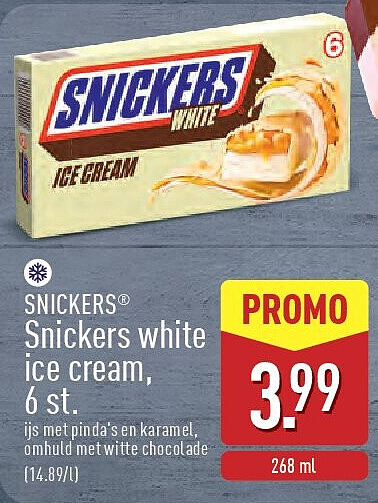 Snickers white ice cream, 6st.