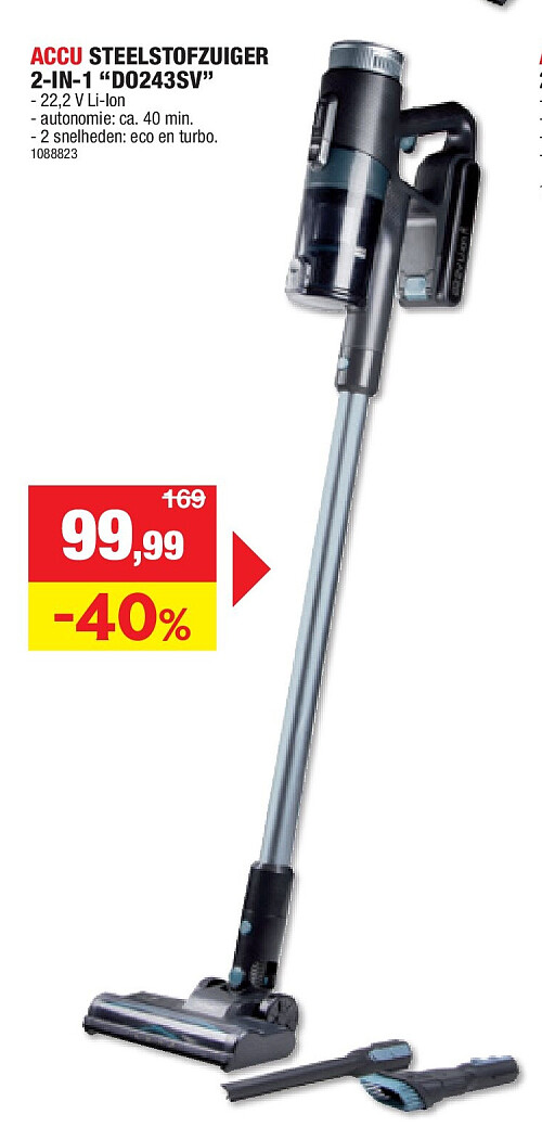 ACCU STEELSTOFZUIGER 2-IN-1 “DO243SV”
