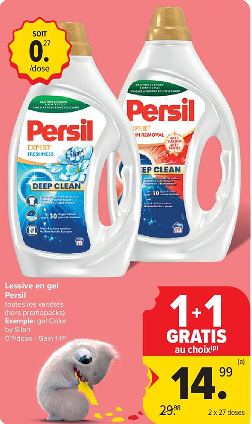 Lessive en gel Persil 2 x 27 doses