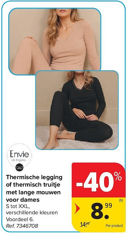 Thermische legging of thermisch truitje met lange mouwen voor dames