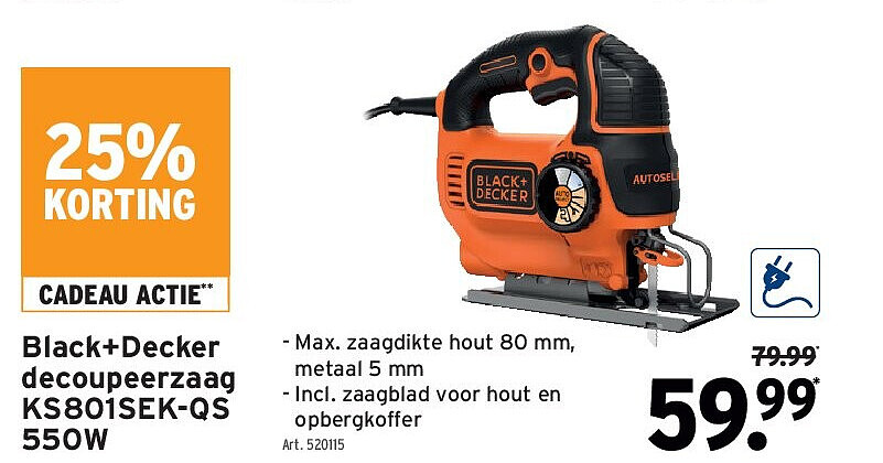 Black+Decker decoupeerzaag KS801SEK-QS 550W