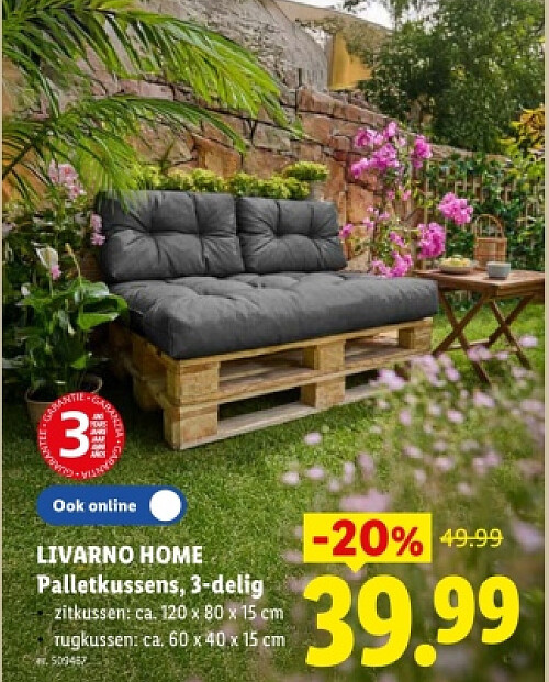 Palletkussens, 3-delig
