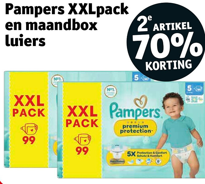 Pampers XXLpack en maandbox luiers