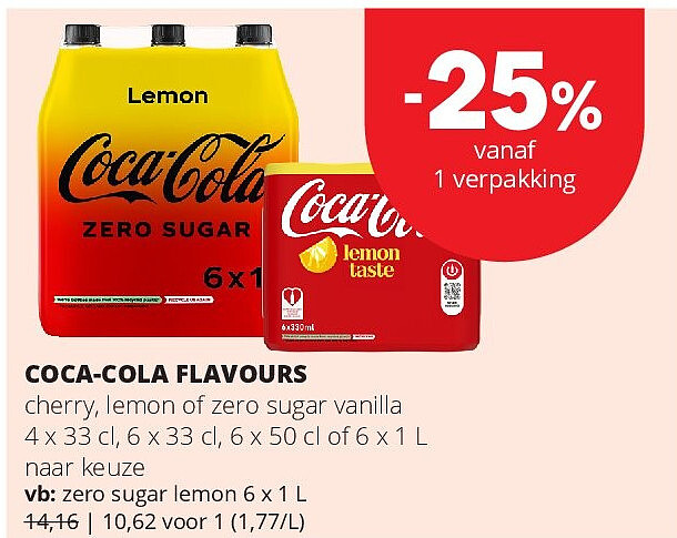 COCA-COLA FLAVOURS zero sugar lemon 6 x 1 L