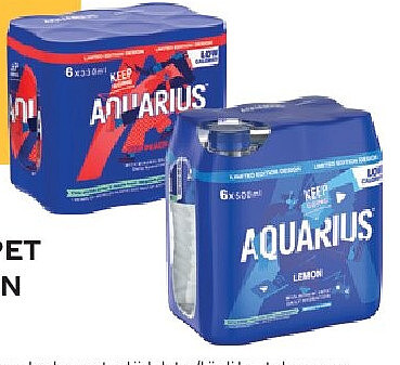 Aquarius 6x0,5 l PET of 6x0,33 l sleekcan