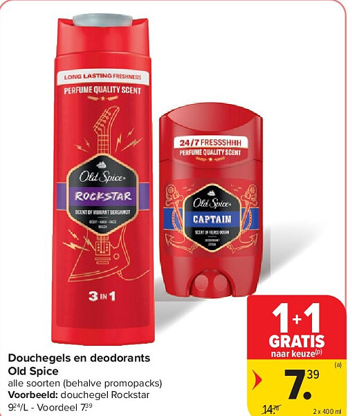 Douchegels en deodorants Old Spice
