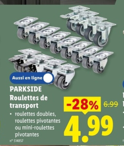 Roulettes de transport