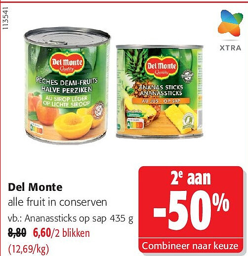 Del Monte Ananassticks op sap 435 g