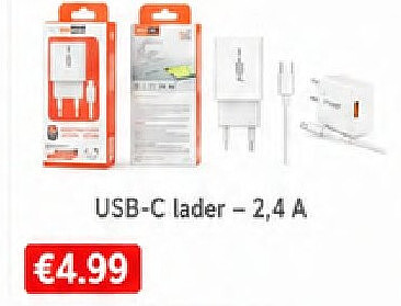 USB-C lader -2,4 A