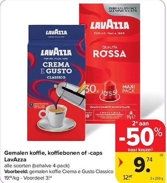 Gemalen koffie, koffiebonen of -caps LavAzza