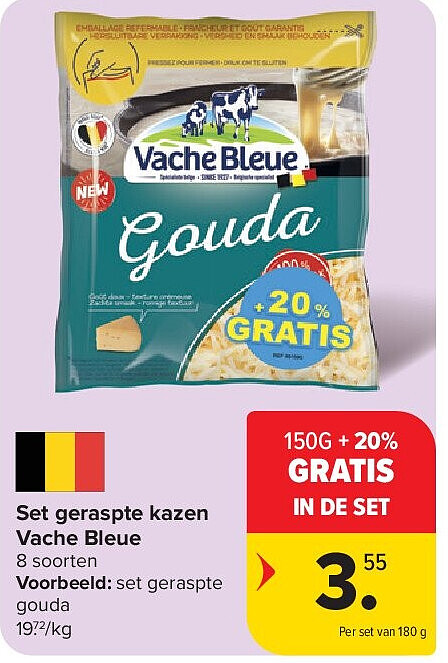 Set geraspte kazen Vache Bleue