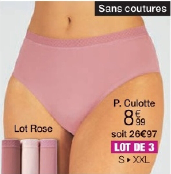 Lot de 3 culottes midi sans coutures