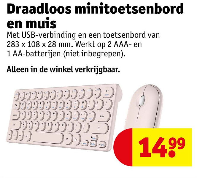 Draadloos minitoetsenbord en muis