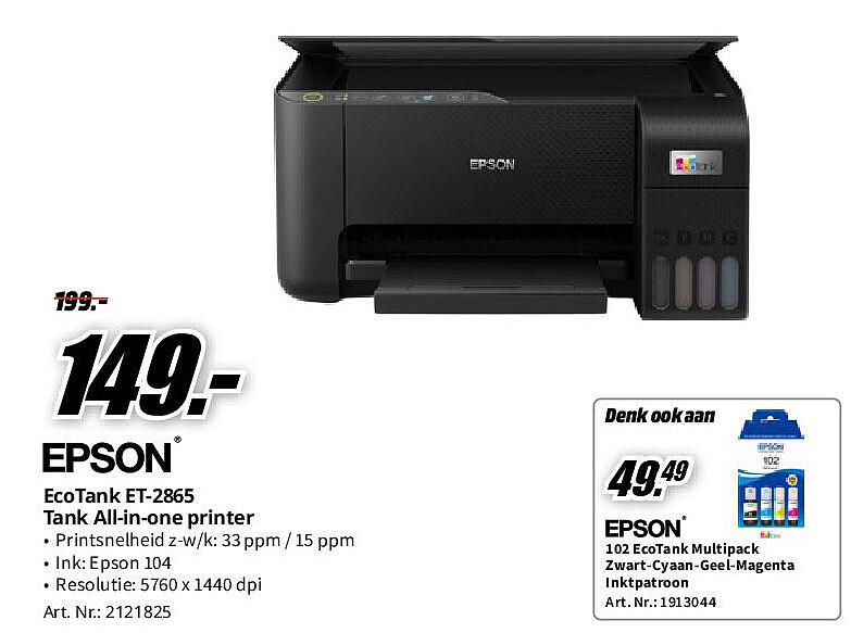 Epson EcoTank ET-2865 Tank All-in-one printer